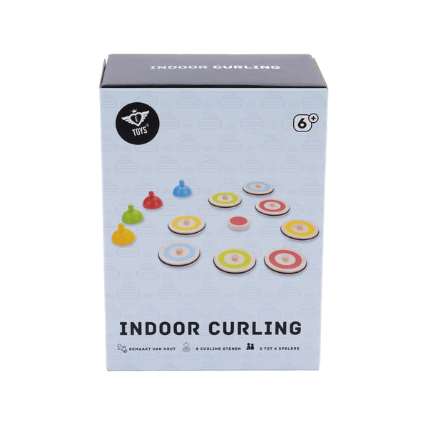 Indoor curling spel gemaakt van hout