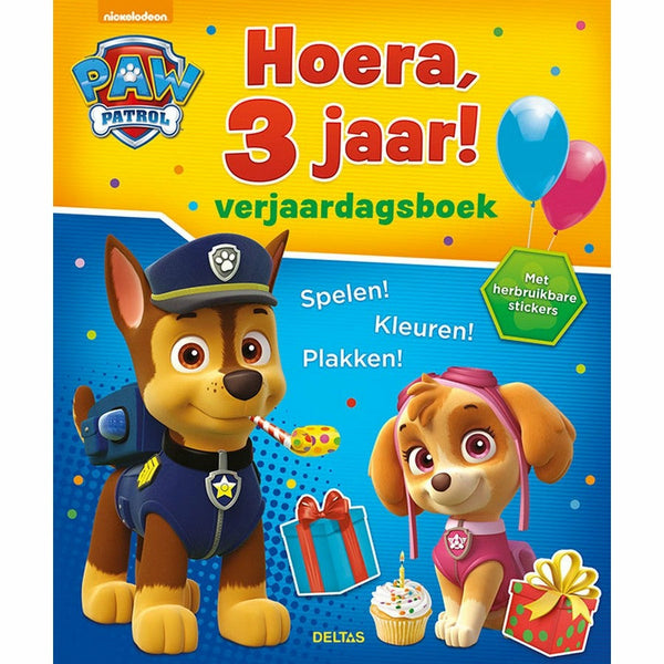 Paw Patrol Hoera, 3 jaar! Verjaardagsboek