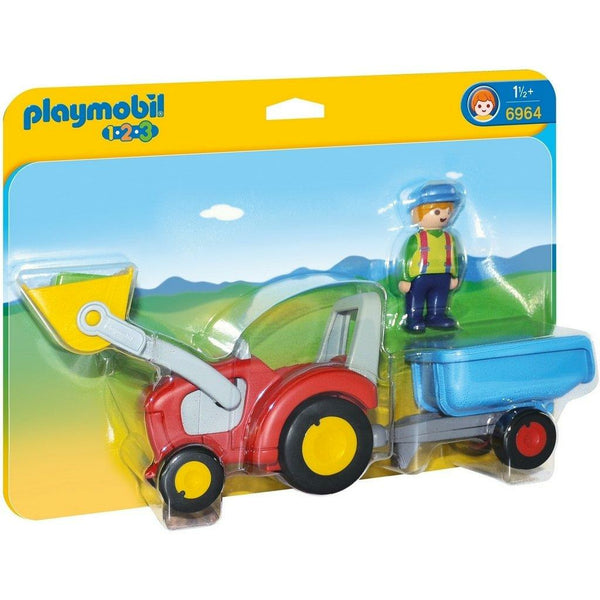 6964 Boer tractor en aan Playmobil