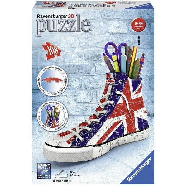 Puzzel Sneaker Engelse vlag 3d: 108 stukjes (112227)