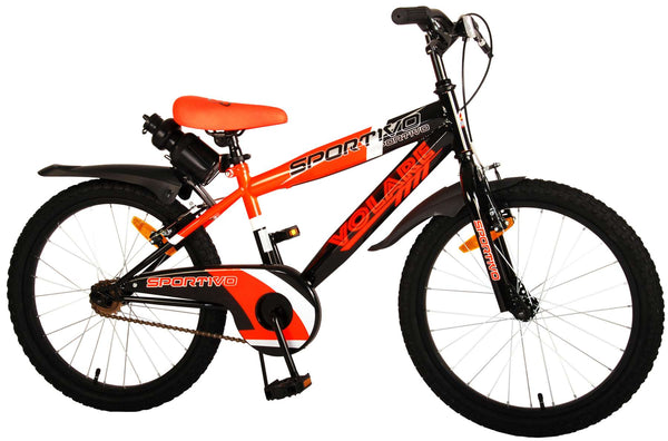 Volare Sportivo Kinderfiets - Jongens - 18 inch - Neon Oranje Zwart - Twee Handremmen